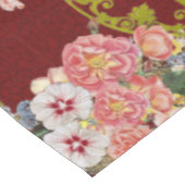 Nappe Belle étoile de David avec des fleurs sur le rouge (Angle)