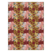 Nappe Belle étoile de David avec des fleurs sur le rouge (Devant)