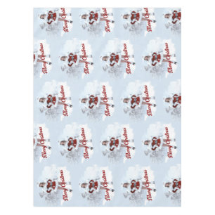 Nappe Belle femme de Noël au-dessus de la neige hivernal