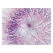 Nappe Belle Fleur Rose Moderne Art Fractal Abstrait (Devant (Horizontal))
