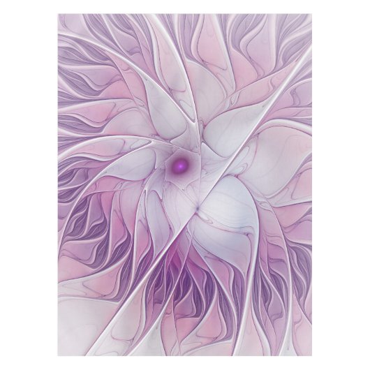 Nappe Belle Fleur Rose Moderne Art Fractal Abstrait (Devant)