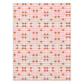 Nappe Belle fraise et fleurs sur en vichy rose (Devant)