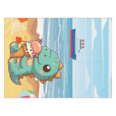 Nappe Belle glace manger dino à la plage (Devant (Horizontal))