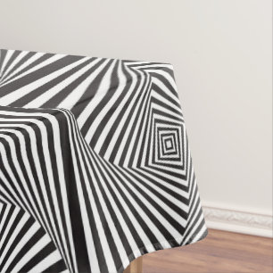 Nappe Belle illusion optique en spirale blanche noire