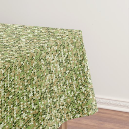 Nappe Belle motif en tricot de mamie vert olive (In Situ)