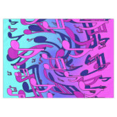 Nappe Belle Musique Colorful Swirling Notes Pink Aqua  (Devant (Horizontal))