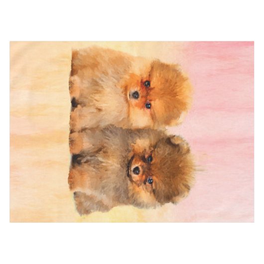 Nappe Belle Poméranie Puppies Art Print (Devant (Horizontal))