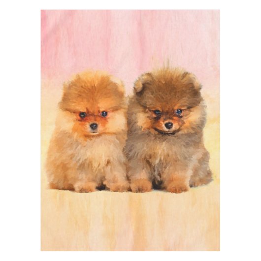 Nappe Belle Poméranie Puppies Art Print (Devant)