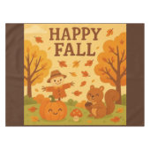 Nappe Belle scène d'automne avec citrouille et écureuil (Devant (Horizontal))