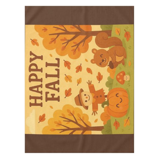 Nappe Belle scène d'automne avec citrouille et écureuil (Devant)