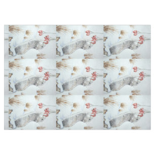 Nappe Belle scène de neige de souris pour Noël