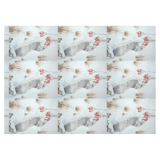 Nappe Belle scène de neige de souris pour Noël (Devant (Horizontal))