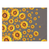 Nappe Belles fleurs jaunes sur arrière - plan gris (Devant (Horizontal))