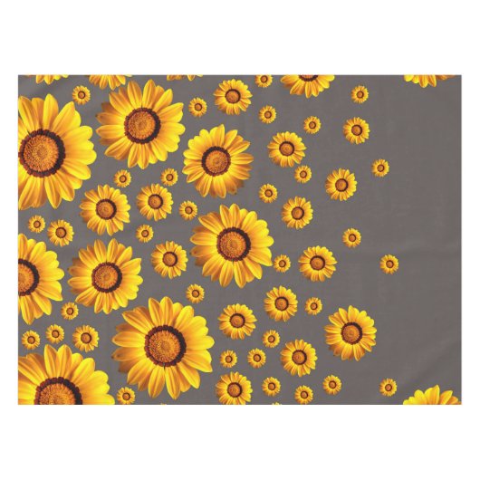 Nappe Belles fleurs jaunes sur arrière - plan gris (Devant (Horizontal))