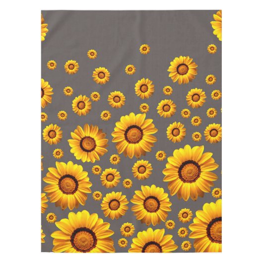 Nappe Belles fleurs jaunes sur arrière - plan gris (Devant)