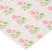 Nappe Belles fleurs roses sur fond beige clair (Angle)