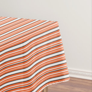 Nappe Belles rayures blanches orange