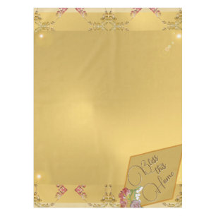 Nappe "Bénissez cette maison" Floral d'or
