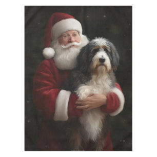 Nappe Bernedoodle avec le Père Noël Fête de Noël