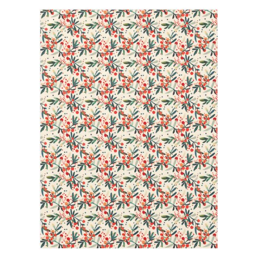 Nappe Berries de Noël Rouge moderne (Devant)