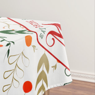 Nappe Berry Branche Manger, Boire Soyez Joyeux Noël Fête