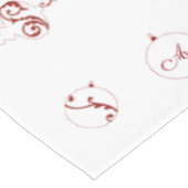 Nappe Berry Rouge Monogramme Bauble Ornements Noël (Angle)