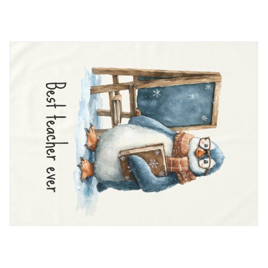 Nappe Best Teacher Ever Winter Penguin Design (Devant (Horizontal))