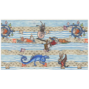 NAPPE BESTIAIRE MÉDIÉVAL, MONSTRES DE MER IMAGINAIRES AN