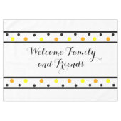 Nappe Bienvenue Amis Orange Points Jaunes (Devant (Horizontal))