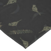 Nappe Birds Leaves Charcoal Black Green Brown Grey (Angle)
