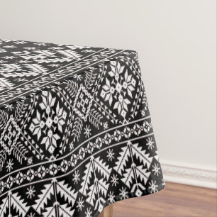 Nappe Black and White Christmas Fair Isle Motif