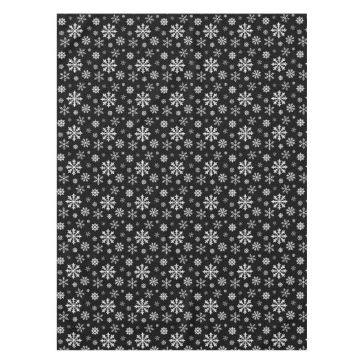 Nappe Black And White Winter Snowflake Pattern Modern (Devant)