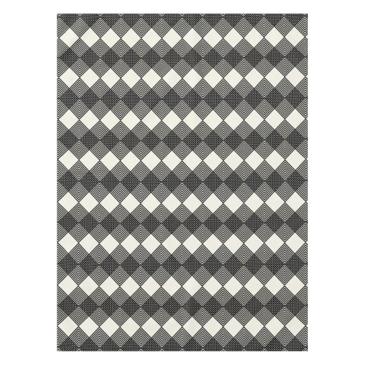 Nappe Black Cream Art Déco Diamond Circuit Board Motif (Devant)