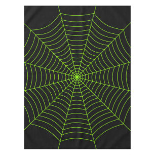 Nappe Black neon vert toile d'araignée Halloween motif