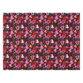 Nappe Black Pink Red Hearts Love Pattern (Devant (Horizontal))