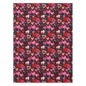 Nappe Black Pink Red Hearts Love Pattern (Devant)