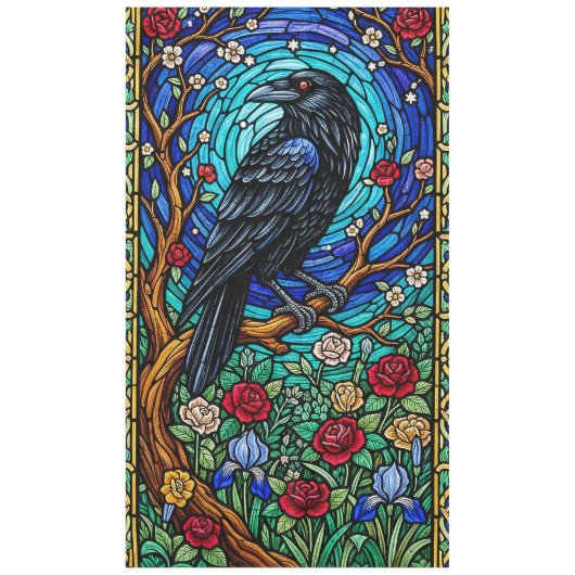 Nappe Blackbird Verre Tiré Corvid Corvid Coraven (Devant)