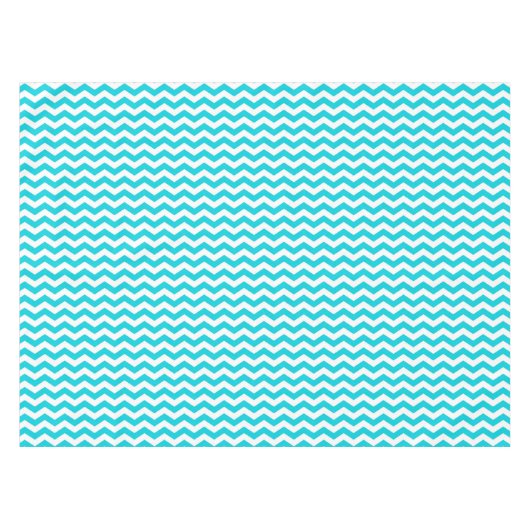 Nappe Blanc et motif de zigzag d'Aqua (Devant (Horizontal))