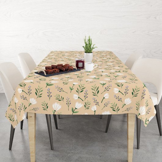 Nappe Blanc Floral Vanille Scandinave 