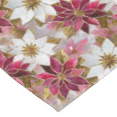 Nappe Blanc Or Bourgogne rose Poinsettias de Noël (Angle)