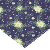 Nappe Blanc Poinsettias Feuilles verts Noël sur la Marin (Angle)