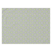 Nappe Blanc Poinsettias Vert Feuilles Noël sur Gris (Devant (Horizontal))