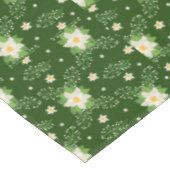 Nappe Blanc Poinsettias Vert Feuilles Noël sur Vert (Angle)