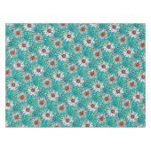 Nappe Blanc Turquoise Jaune orange Rouge Fleurs de margu (Devant (Horizontal))