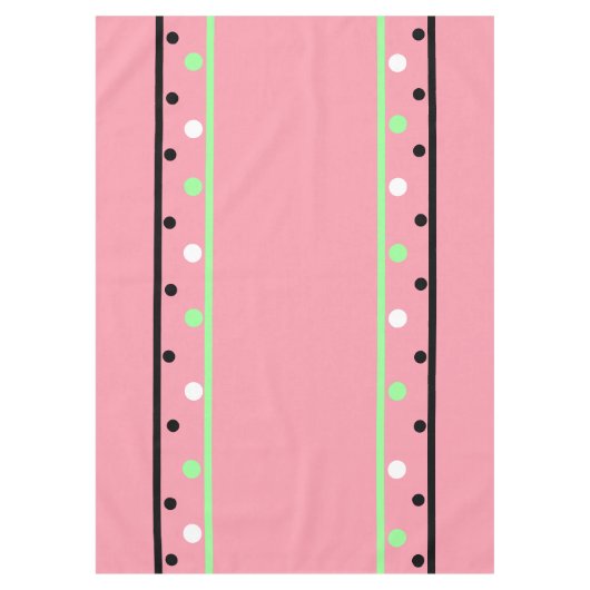 Nappe Blanc Vert Points Roses (Devant)