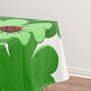 Nappe Blanc, vert, rouge, insecte de coccinelle et Clois