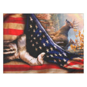 Nappe Blanche Drapeau Américain De Cerf, (Devant (Horizontal))