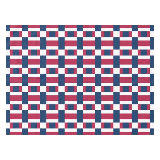 Nappe Blancs rouges et bleus, bloc de couleurs (Devant (Horizontal))