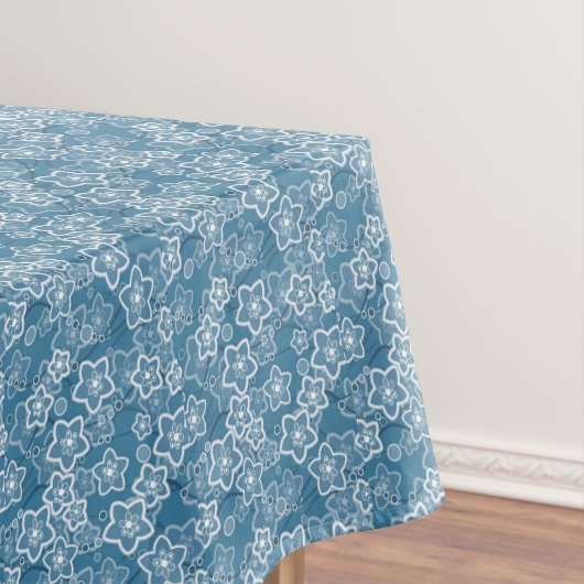 Nappe bleu avec blanc, bleu, fleurs, floral, rustique, f (In Situ)