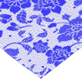 Nappe Bleu blanc fleur de miel peigne de coton (Angle)